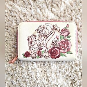 Disney Loungefly Beauty and the Beast Belle Wallet Rose Floral Design